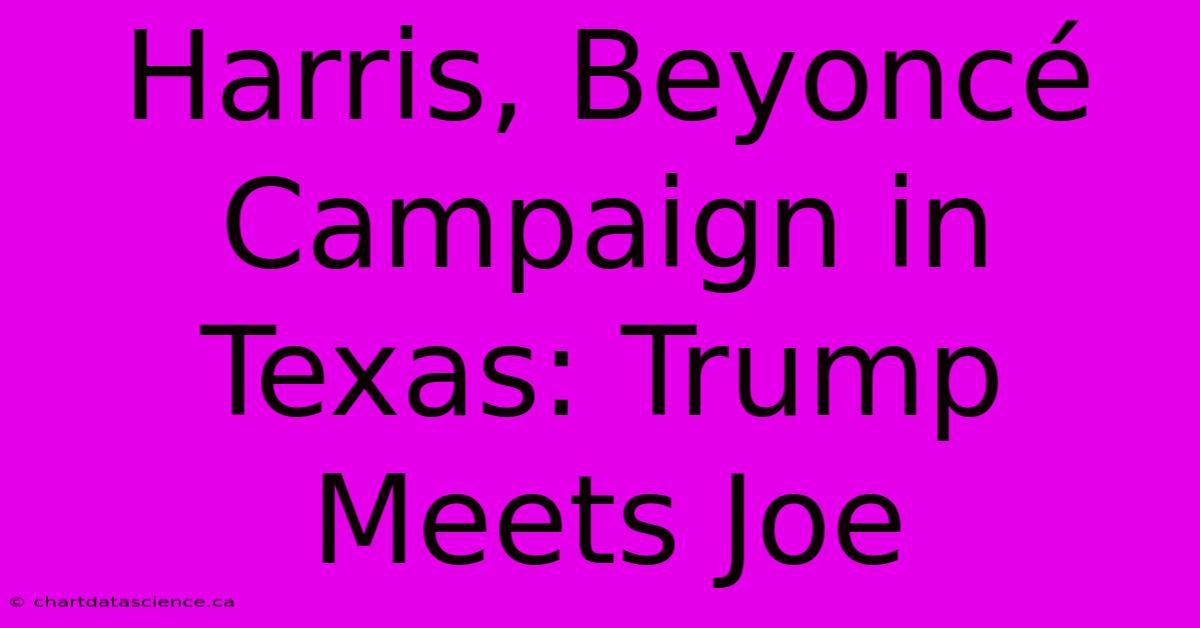 Harris, Beyoncé Campaign In Texas: Trump Meets Joe