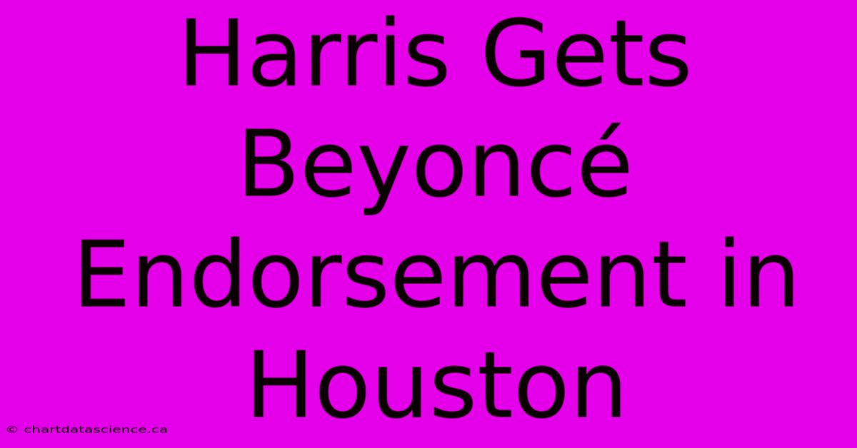 Harris Gets Beyoncé Endorsement In Houston 