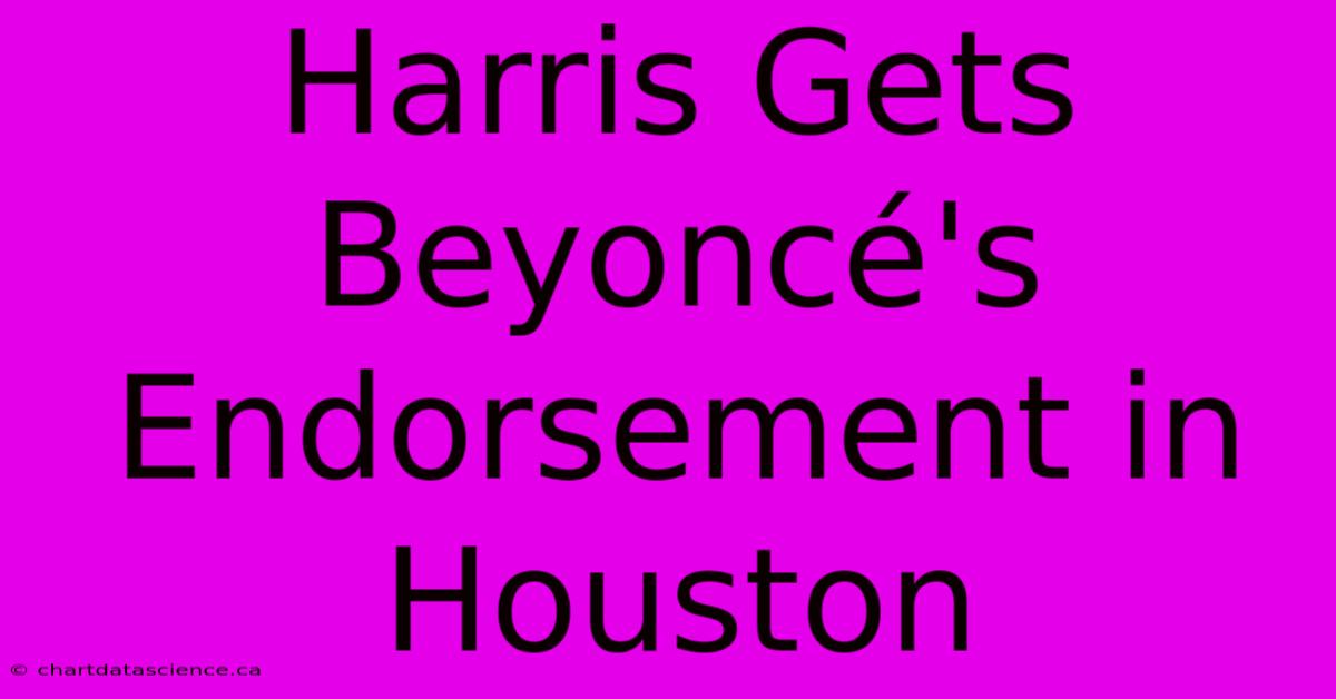 Harris Gets Beyoncé's Endorsement In Houston 