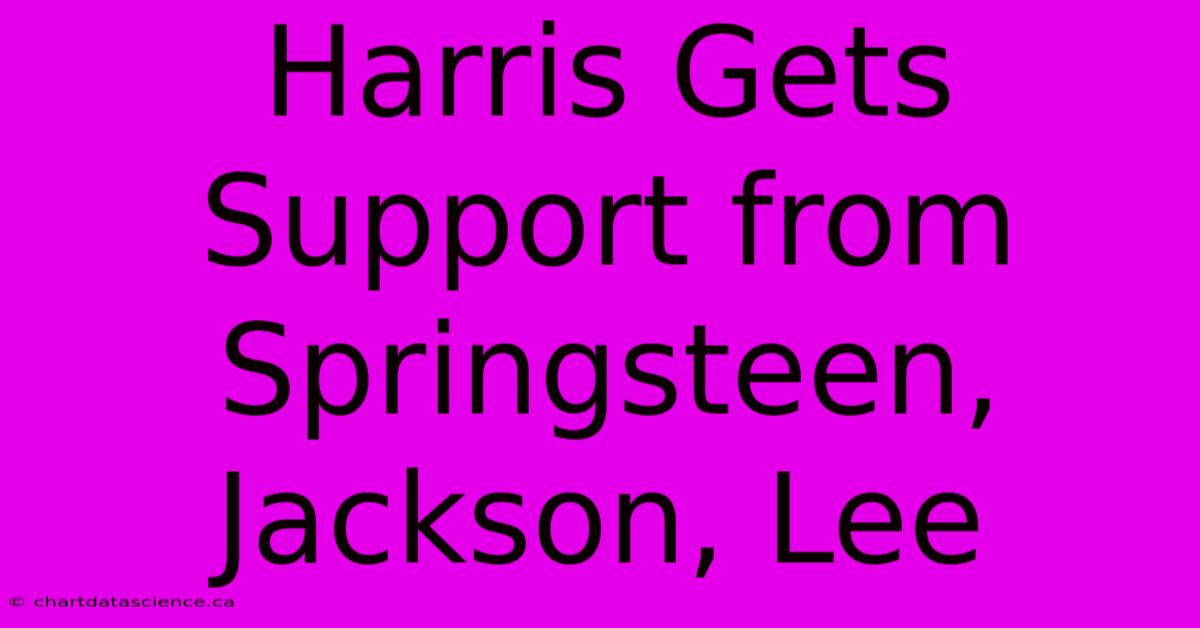 Harris Gets Support From Springsteen, Jackson, Lee