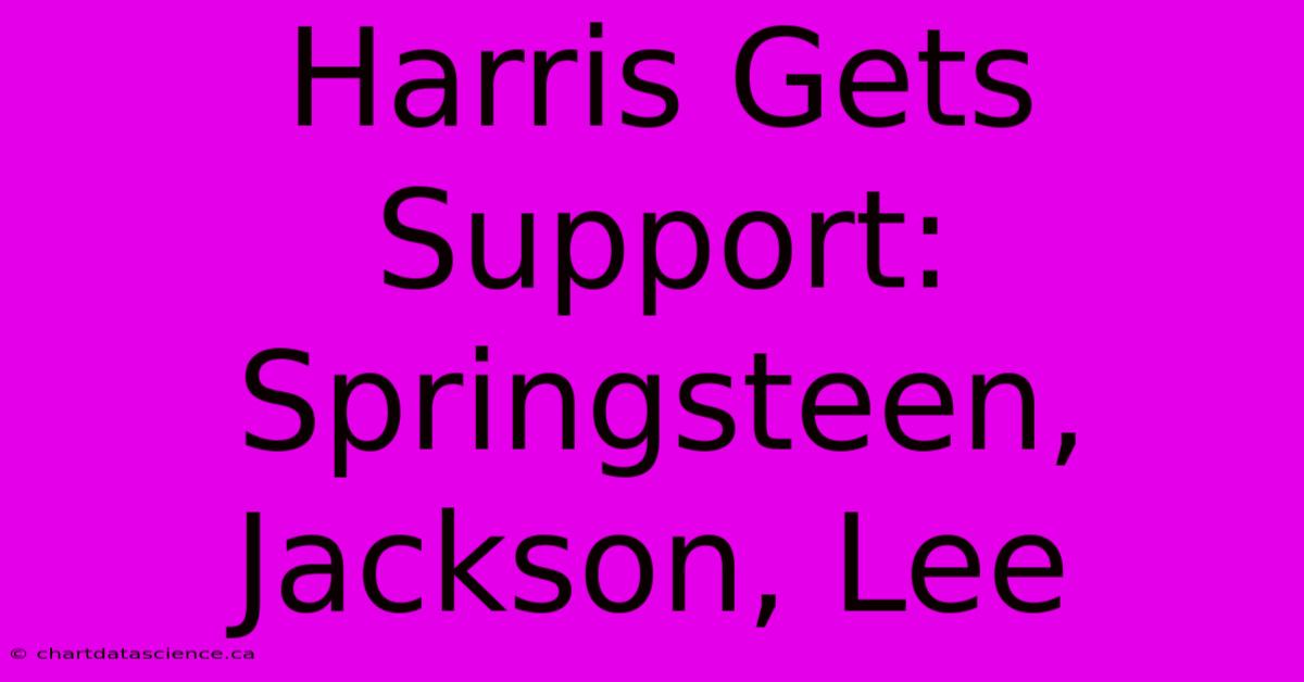 Harris Gets Support: Springsteen, Jackson, Lee