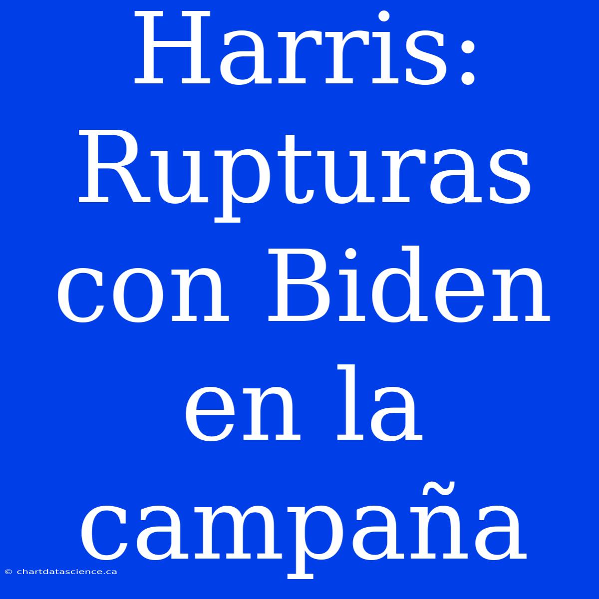 Harris: Rupturas Con Biden En La Campaña