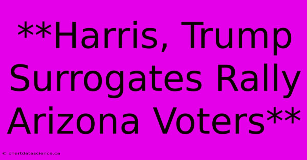 **Harris, Trump Surrogates Rally Arizona Voters**