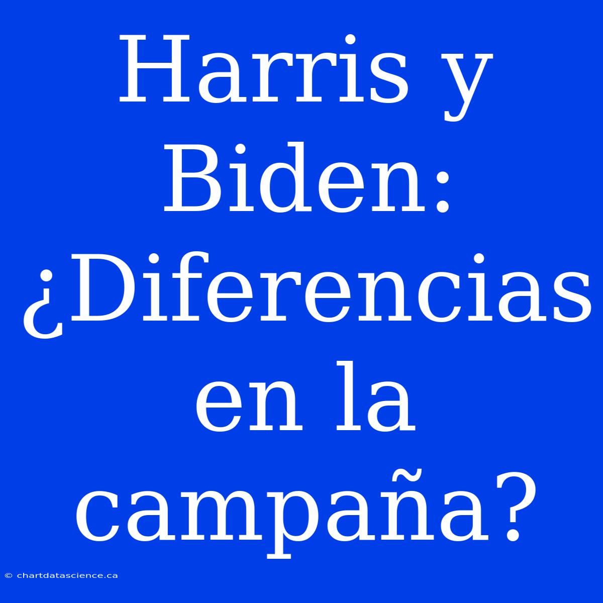 Harris Y Biden: ¿Diferencias En La Campaña?