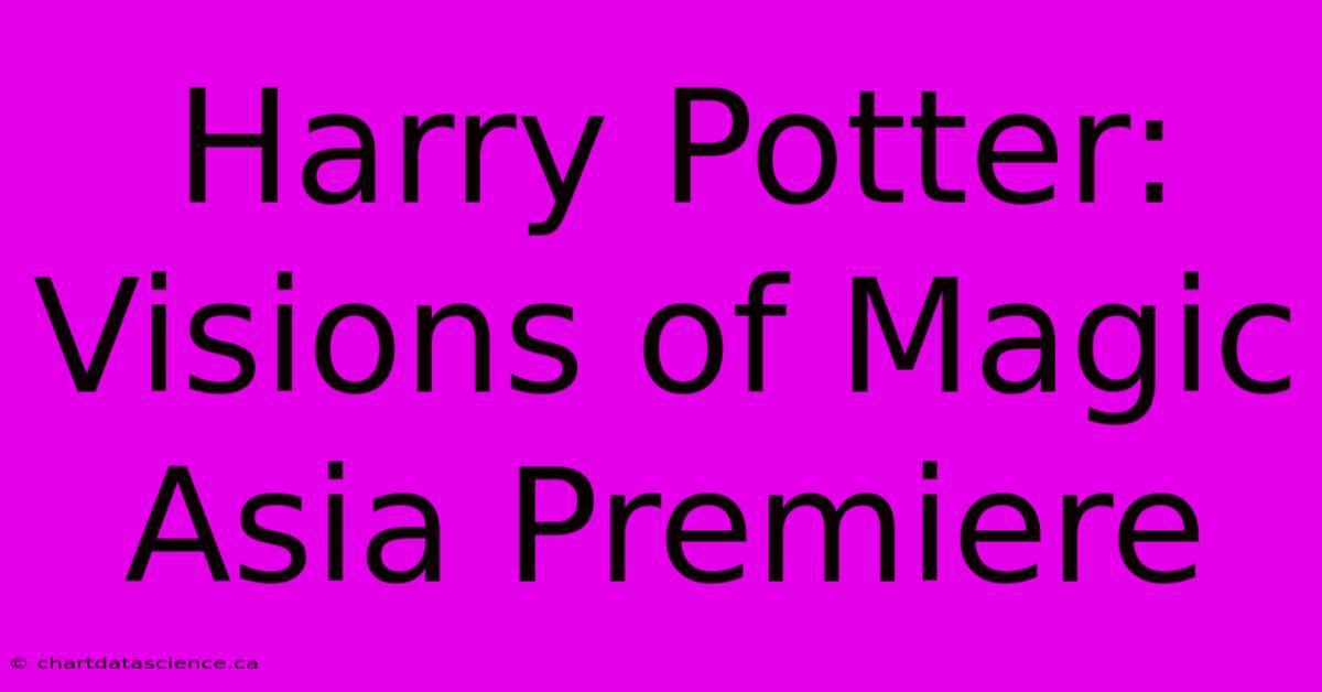 Harry Potter: Visions Of Magic Asia Premiere