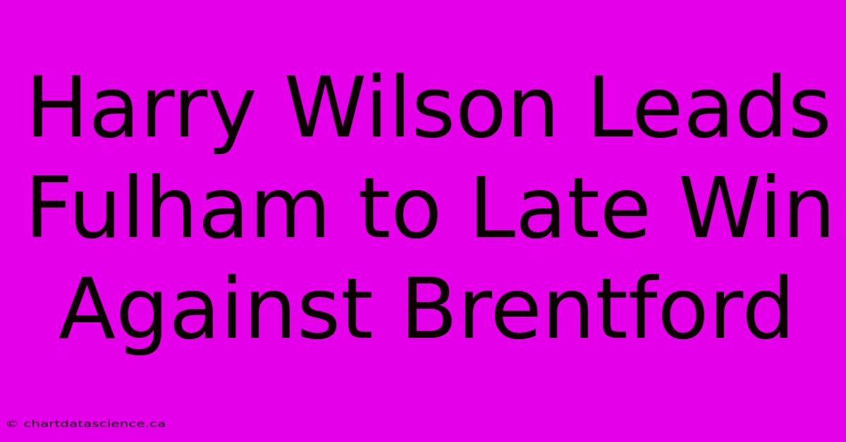 Harry Wilson Leads Fulham To Late Win Against Brentford