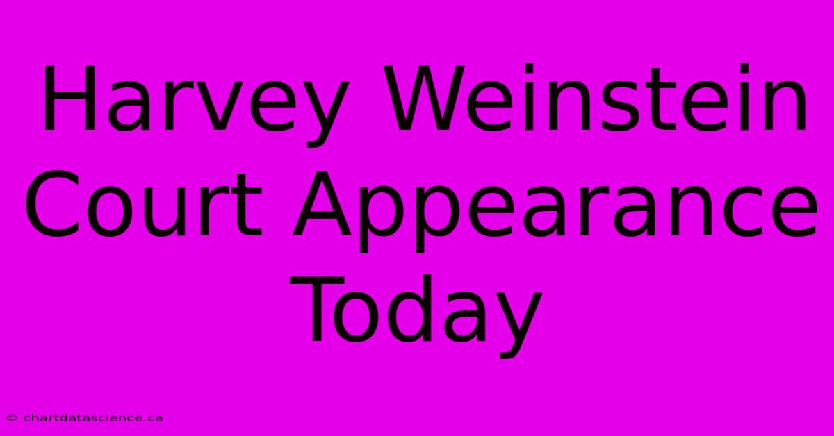 Harvey Weinstein Court Appearance Today