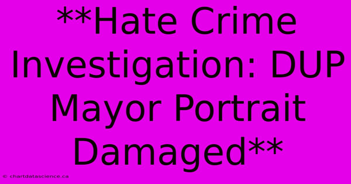 **Hate Crime Investigation: DUP Mayor Portrait Damaged**