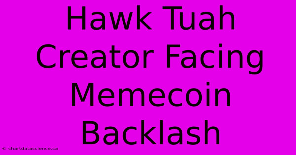 Hawk Tuah Creator Facing Memecoin Backlash