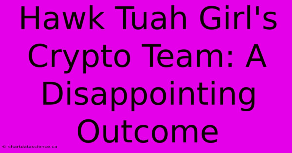 Hawk Tuah Girl's Crypto Team: A Disappointing Outcome