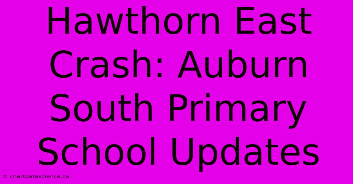 Hawthorn East Crash: Auburn South Primary School Updates