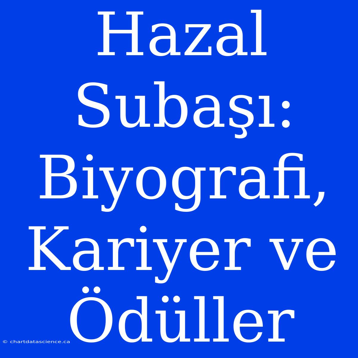 Hazal Subaşı: Biyografi, Kariyer Ve Ödüller