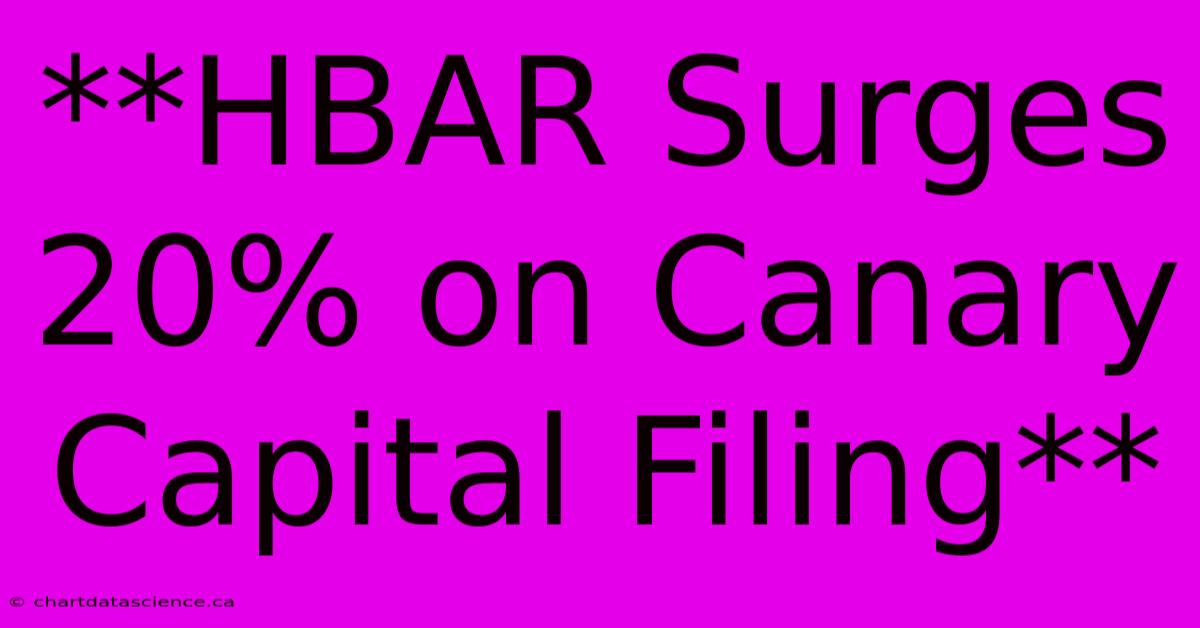 **HBAR Surges 20% On Canary Capital Filing**