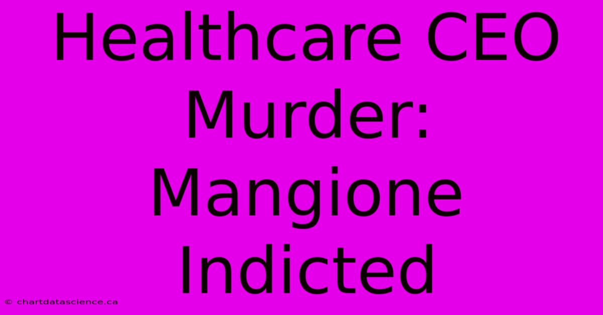 Healthcare CEO Murder: Mangione Indicted