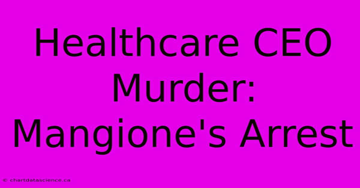 Healthcare CEO Murder: Mangione's Arrest