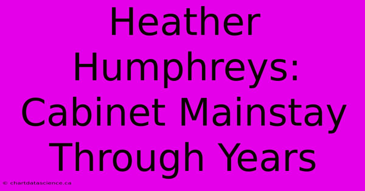 Heather Humphreys: Cabinet Mainstay Through Years