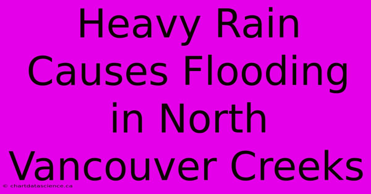 Heavy Rain Causes Flooding In North Vancouver Creeks