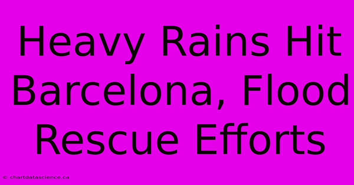 Heavy Rains Hit Barcelona, Flood Rescue Efforts