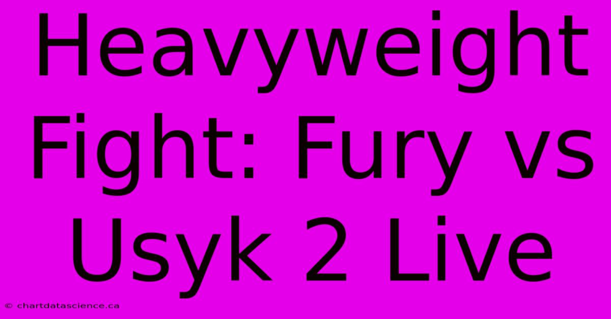 Heavyweight Fight: Fury Vs Usyk 2 Live