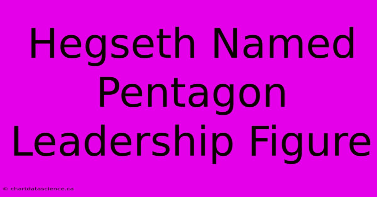 Hegseth Named Pentagon Leadership Figure