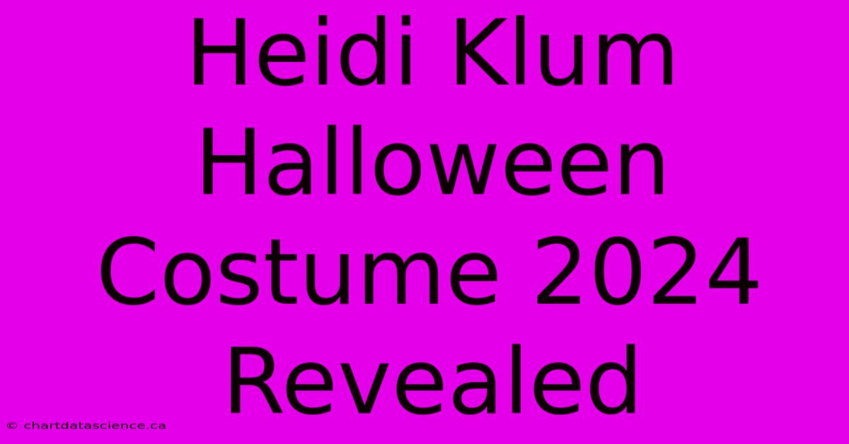 Heidi Klum Halloween Costume 2024 Revealed