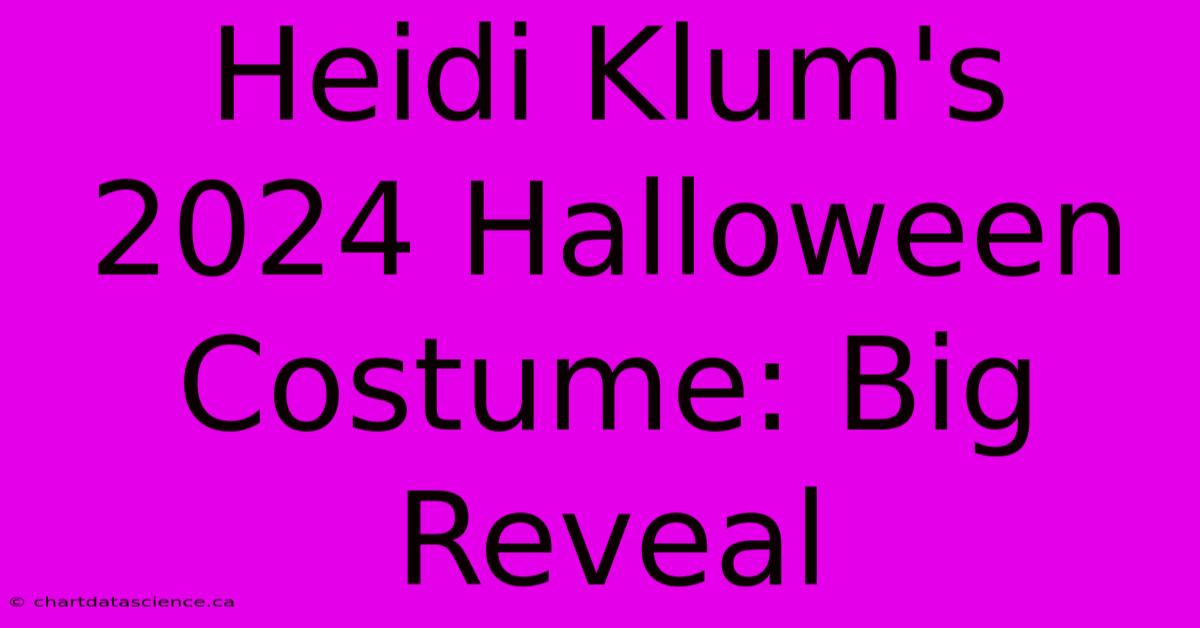 Heidi Klum's 2024 Halloween Costume: Big Reveal