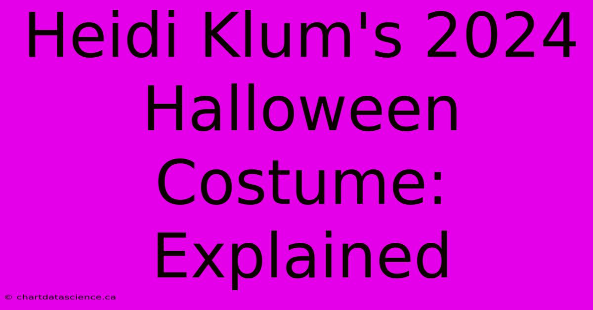 Heidi Klum's 2024 Halloween Costume: Explained