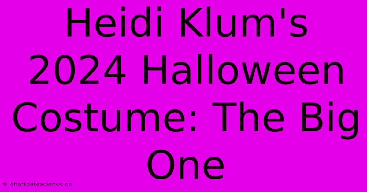 Heidi Klum's 2024 Halloween Costume: The Big One 