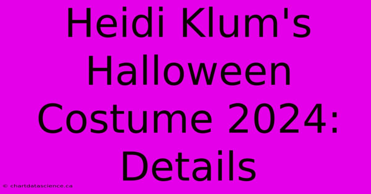 Heidi Klum's Halloween Costume 2024: Details