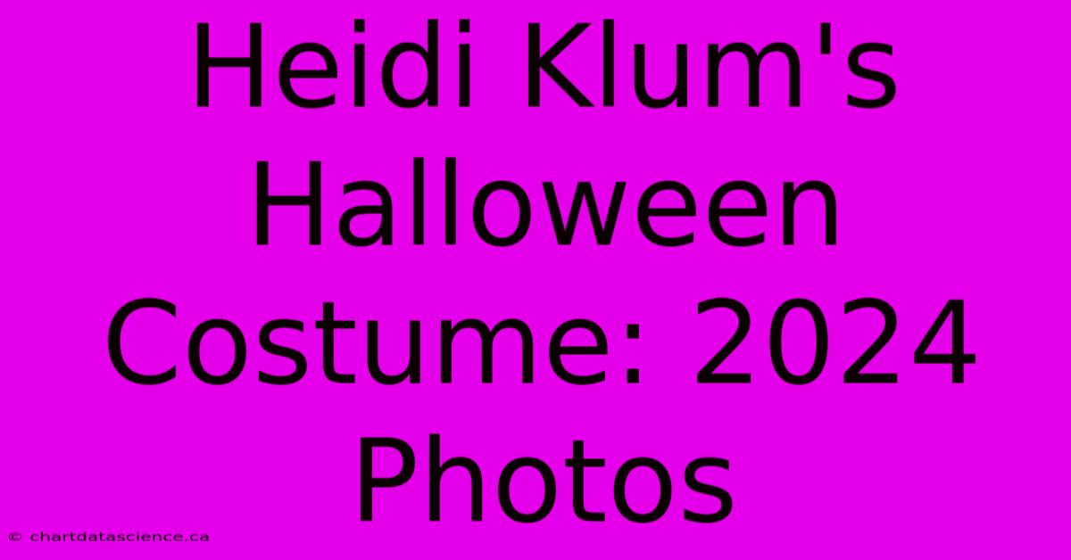 Heidi Klum's Halloween Costume: 2024 Photos 