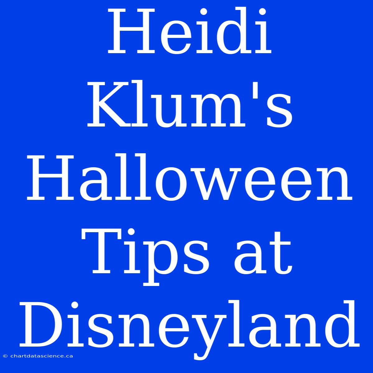 Heidi Klum's Halloween Tips At Disneyland