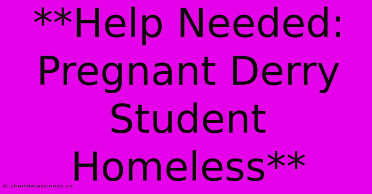 **Help Needed: Pregnant Derry Student Homeless**