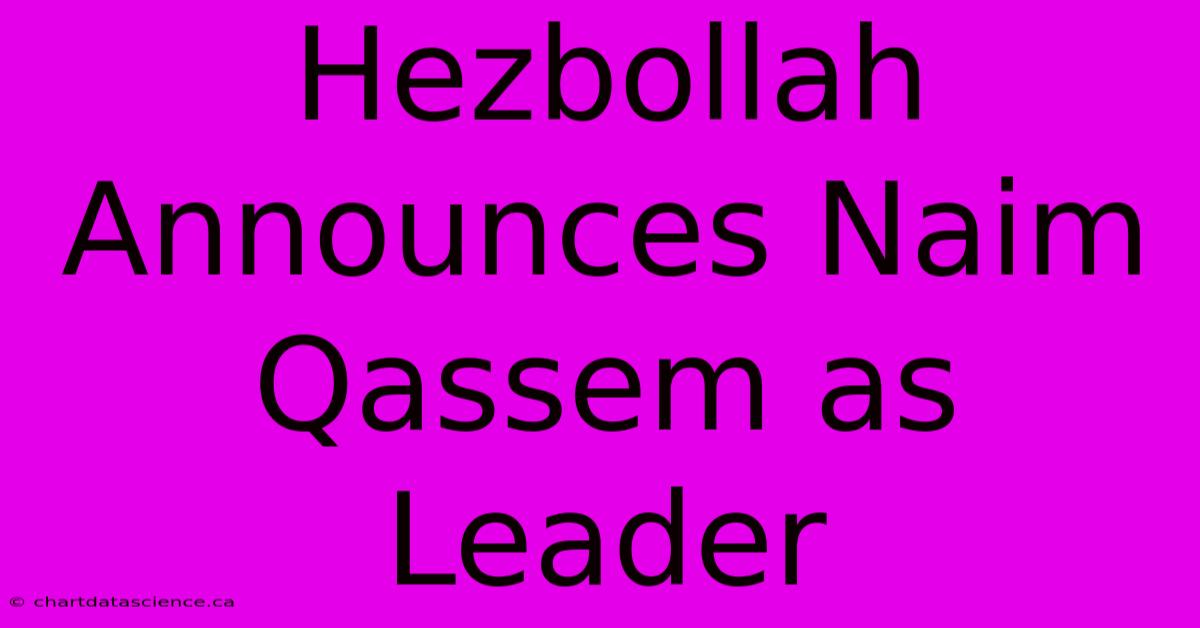 Hezbollah Announces Naim Qassem As Leader