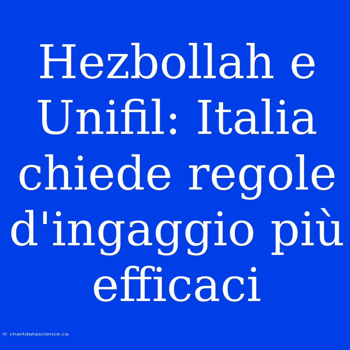 Hezbollah E Unifil: Italia Chiede Regole D'ingaggio Più Efficaci