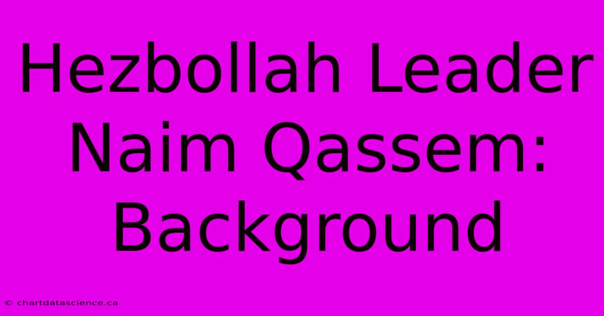 Hezbollah Leader Naim Qassem: Background 