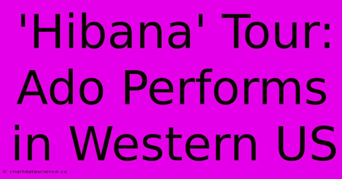 'Hibana' Tour: Ado Performs In Western US 