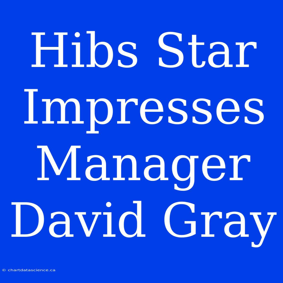 Hibs Star Impresses Manager David Gray