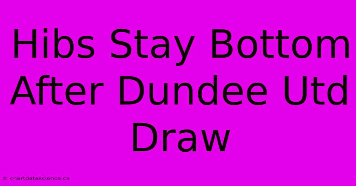 Hibs Stay Bottom After Dundee Utd Draw