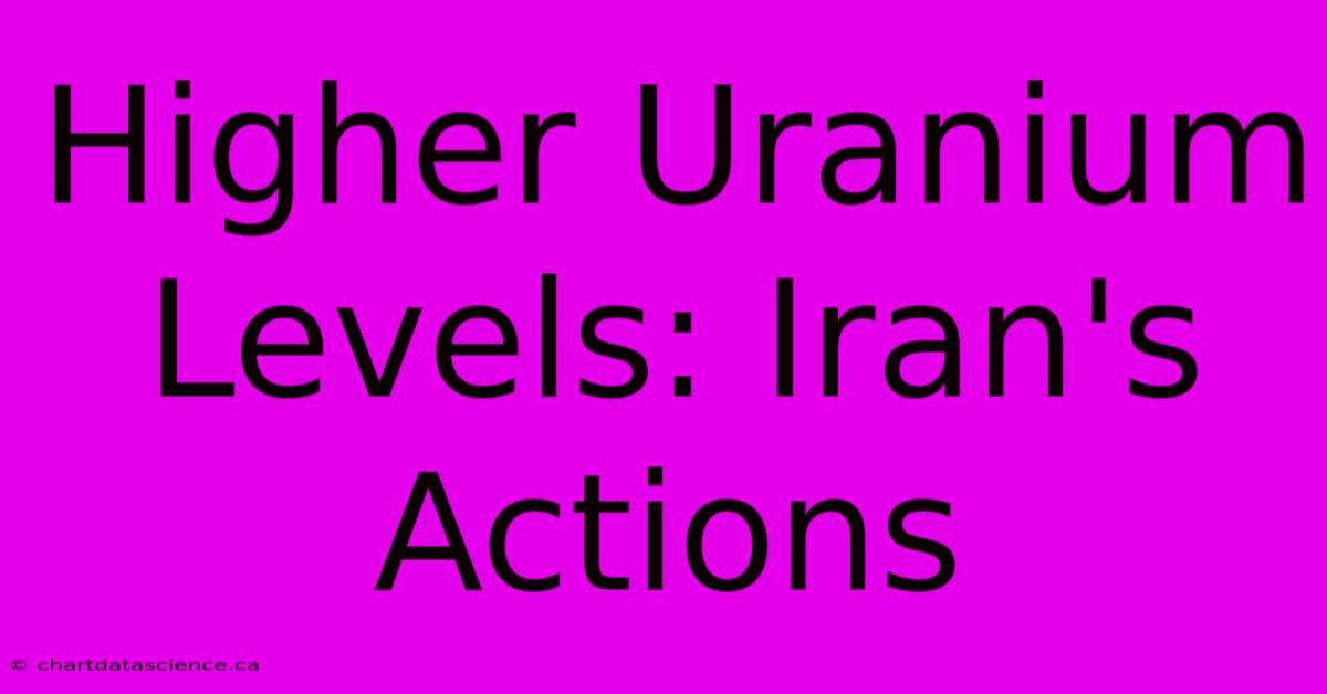 Higher Uranium Levels: Iran's Actions