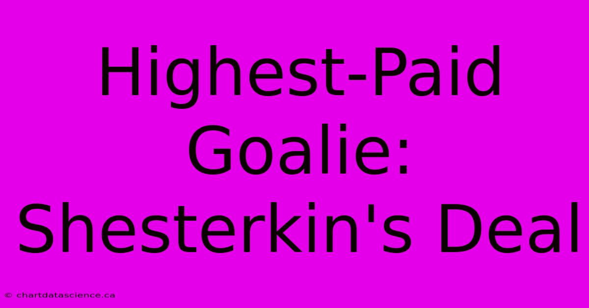 Highest-Paid Goalie: Shesterkin's Deal