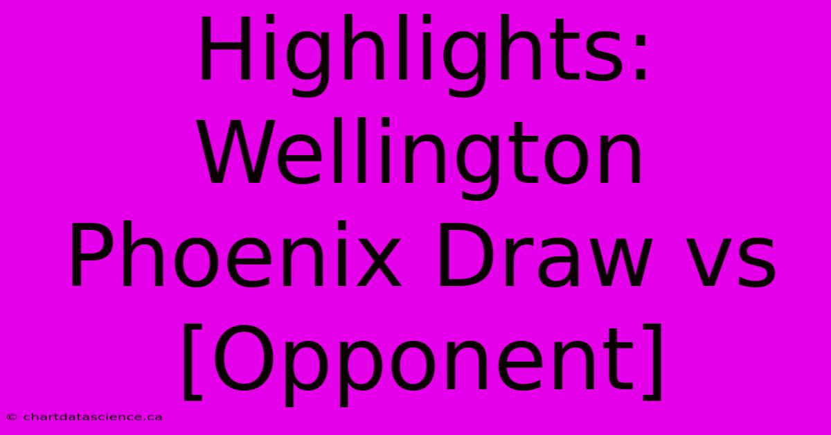 Highlights: Wellington Phoenix Draw Vs [Opponent] 