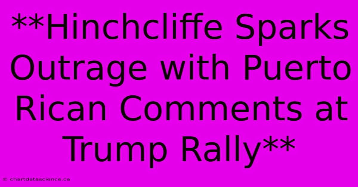 **Hinchcliffe Sparks Outrage With Puerto Rican Comments At Trump Rally**