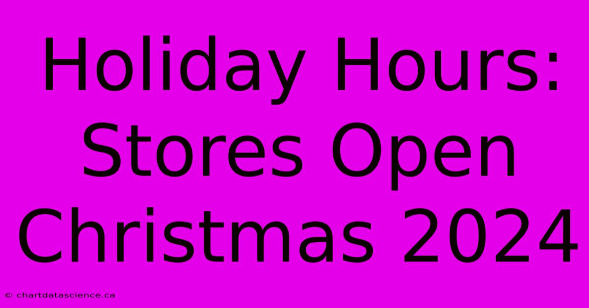 Holiday Hours: Stores Open Christmas 2024