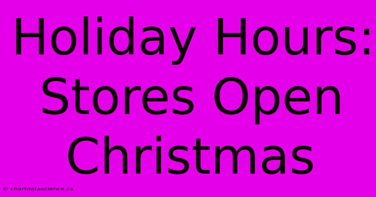 Holiday Hours: Stores Open Christmas