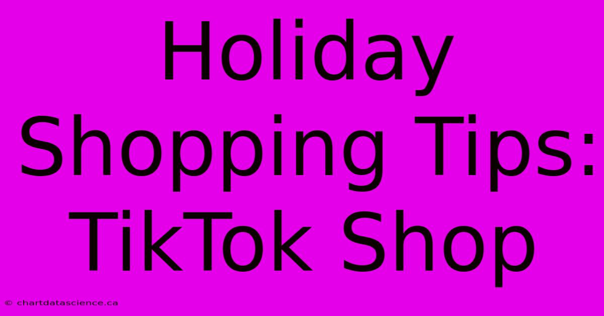 Holiday Shopping Tips: TikTok Shop