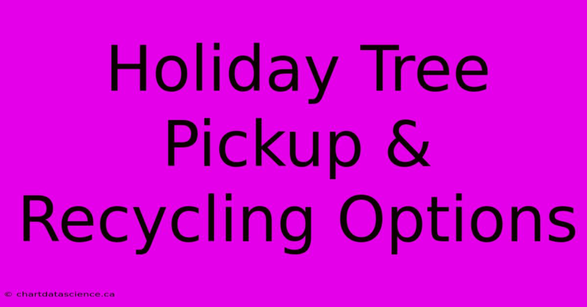 Holiday Tree Pickup & Recycling Options