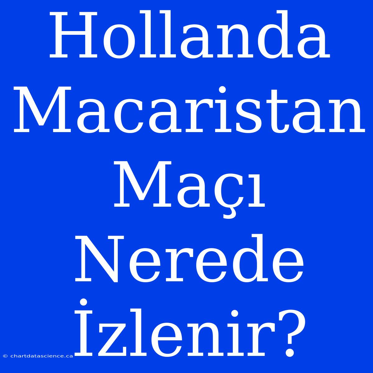 Hollanda Macaristan Maçı Nerede İzlenir?