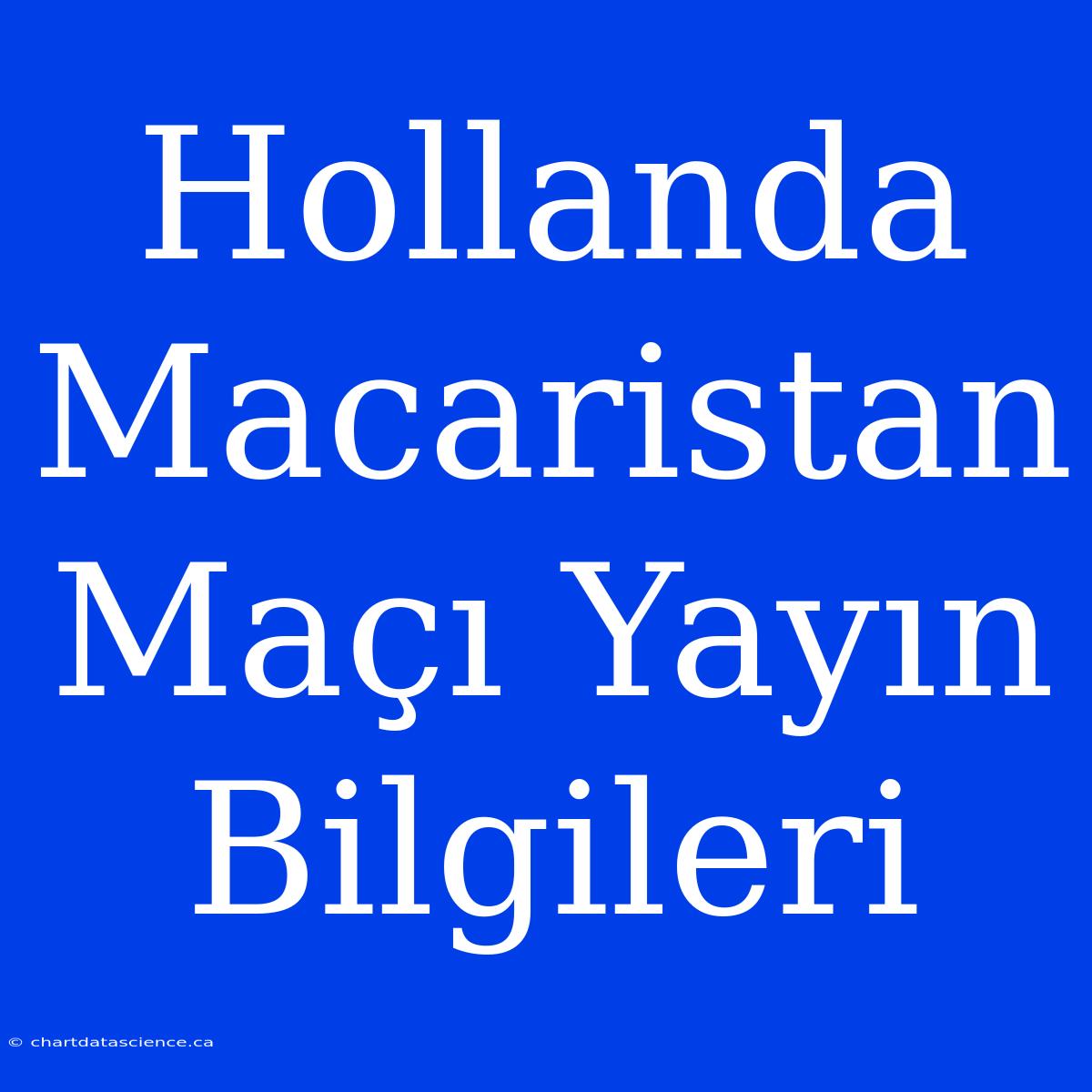 Hollanda Macaristan Maçı Yayın Bilgileri