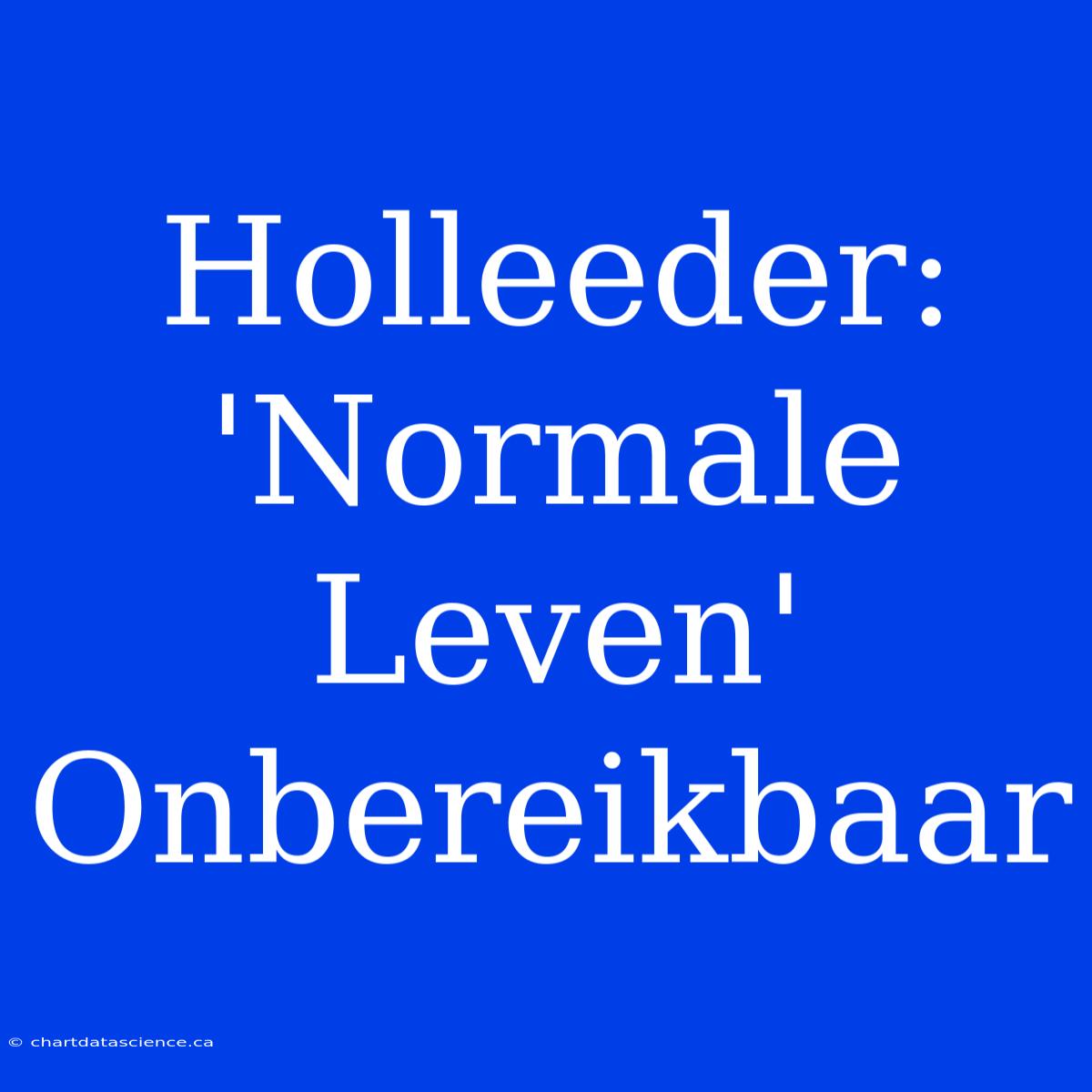 Holleeder: 'Normale Leven' Onbereikbaar