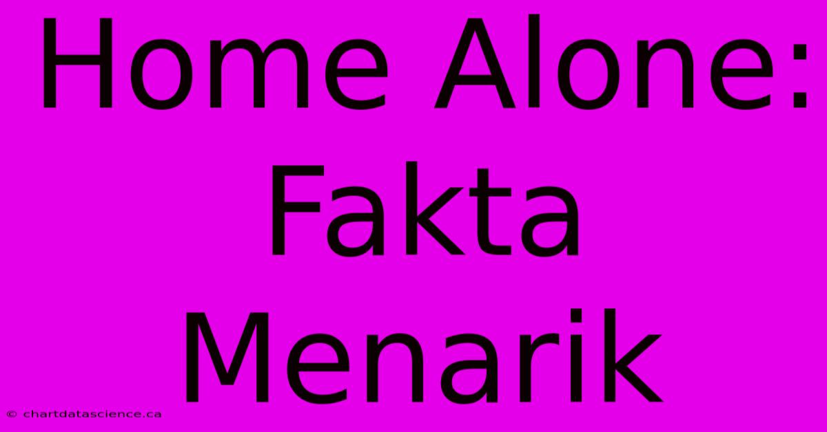 Home Alone: Fakta Menarik